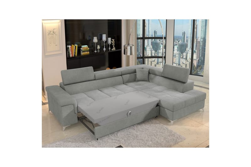 Hjørnesofa Eltap Eridano 275x202x88 cm - Raquel 04 Grå, Højre - Møbler - Sofaer - Sovesofaer