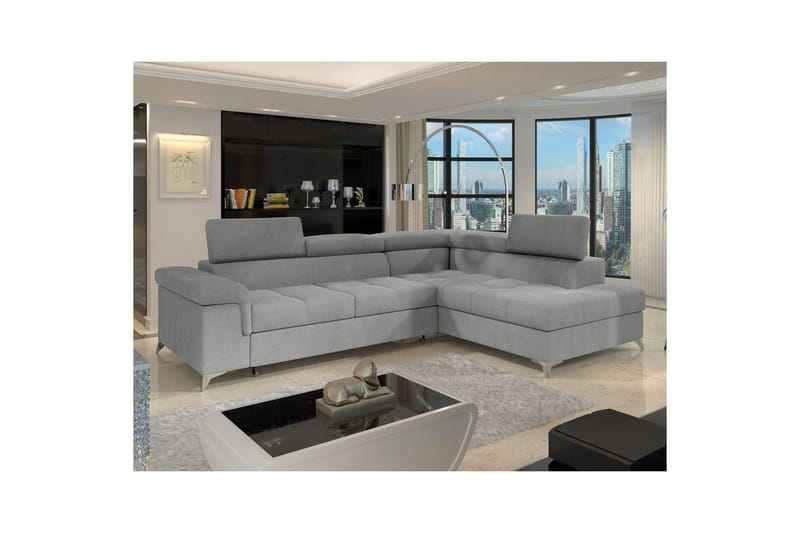 Hjørnesofa Eltap Eridano 275x202x88 cm - Raquel 04 Grå, Højre - Møbler - Sofaer - Sovesofaer