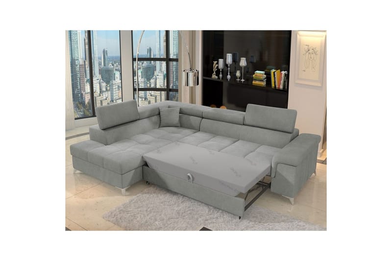 Hjørnesofa Eltap Eridano 275x202x88 cm - Raquel 04 Grå, Venstre - Møbler - Sofaer - Sovesofaer