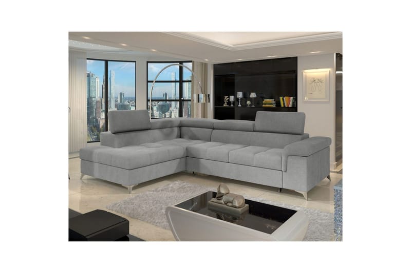 Hjørnesofa Eltap Eridano 275x202x88 cm - Raquel 04 Grå, Venstre - Møbler - Sofaer - Sovesofaer