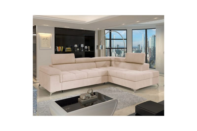 Hjørnesofa Eltap Eridano 275x202x88 cm - Raquel 18, Beige, Højre - Møbler - Sofaer - Sovesofaer