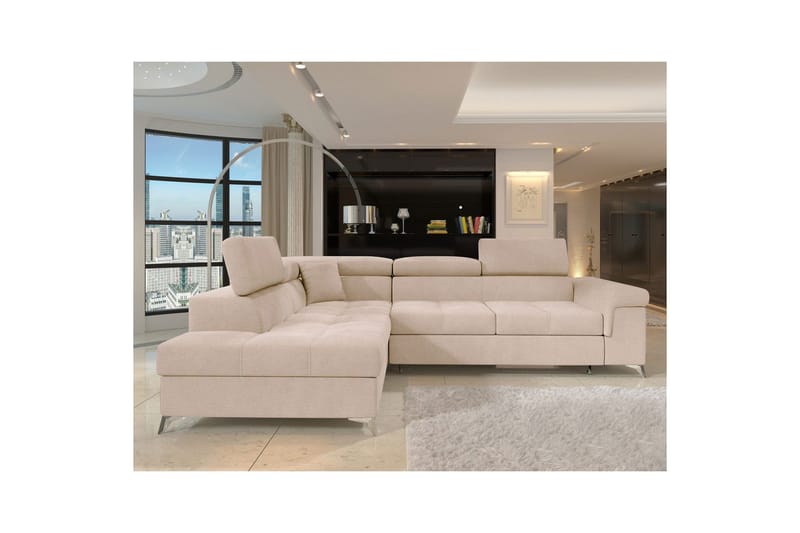 Hjørnesofa Eltap Eridano 275x202x88 cm - Raquel 18, Beige, Venstre - Møbler - Sofaer - Sovesofaer
