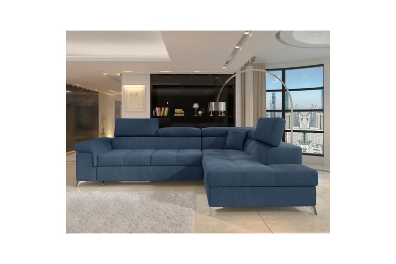 Hjørnesofa Eltap Eridano 275x202x88 cm - Raquel 40, Blå, Højre - Møbler - Sofaer - Sovesofaer