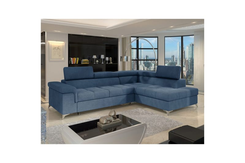 Hjørnesofa Eltap Eridano 275x202x88 cm - Raquel 40, Blå, Højre - Møbler - Sofaer - Sovesofaer