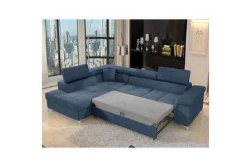 Hjørnesofa Eltap Eridano 275x202x88 cm - Raquel 40, Blå, Venstre - Møbler - Sofaer - Sovesofaer