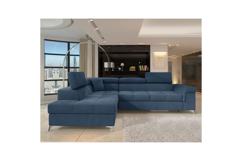 Hjørnesofa Eltap Eridano 275x202x88 cm - Raquel 40, Blå, Venstre - Møbler - Sofaer - Sovesofaer