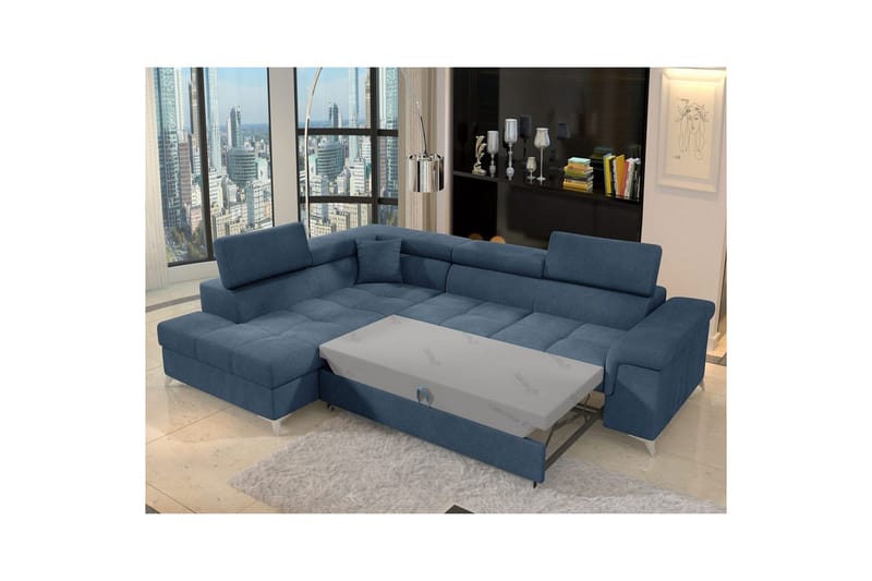 Hjørnesofa Eltap Eridano 275x202x88 cm - Raquel 40, Blå, Venstre - Møbler - Sofaer - Sovesofaer