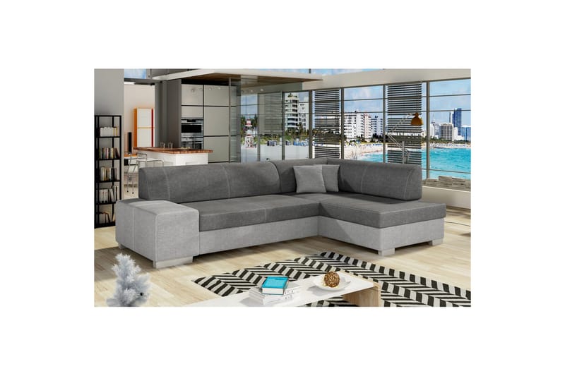 Hjørnesofa Eltap Fabio 268x167x73 cm - Sawana 05, Sawana 21, Grå, Højre - Møbler - Sofaer - Sovesofaer