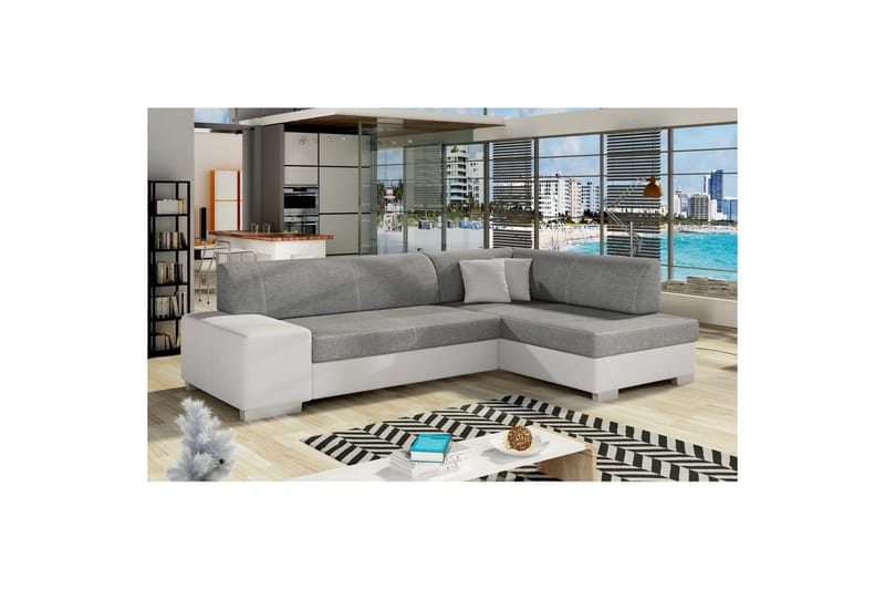 Hjørnesofa Eltap Fabio 268x167x73 cm, Sawana 05, Soft 17, Grå, Hvid, Højre