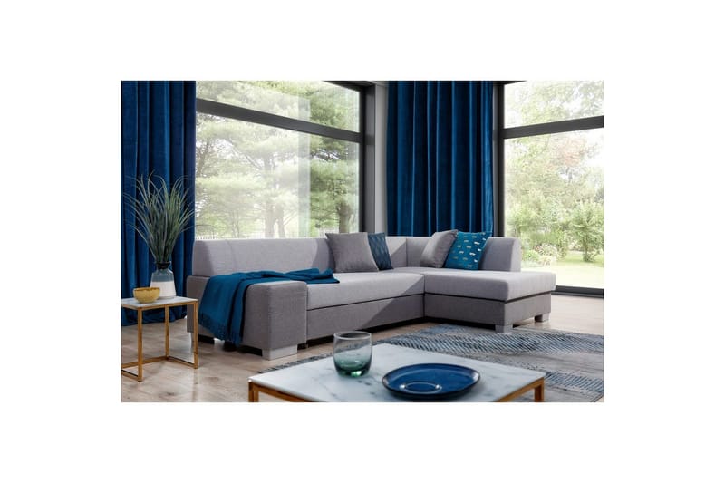 Hjørnesofa Eltap Fabio 268x167x73 cm - Sawana 21, Sawana 05, Grå, Højre - Møbler - Sofaer - Sovesofaer