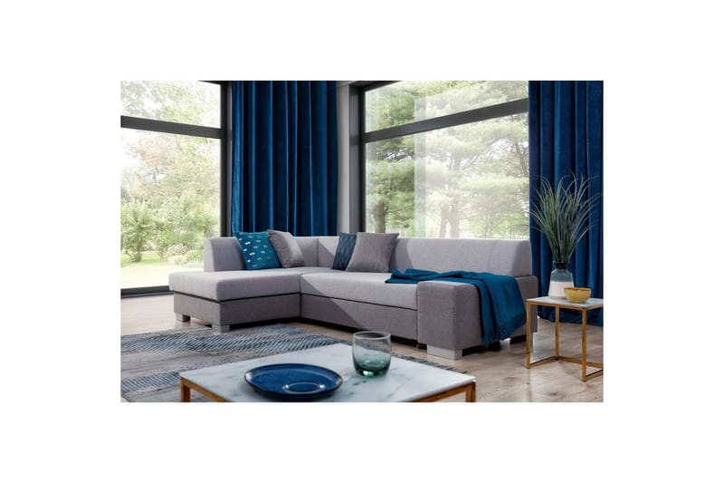 Hjørnesofa Eltap Fabio 268x167x73 cm - Sawana 21, Sawana 05, Grå, Venstre - Møbler - Sofaer - Sovesofaer