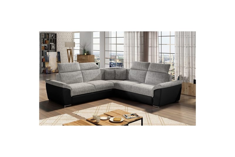 Hjørnesofa Eltap Federico 266x102x266 cm - Berlin 01, Blød 11, Grå, Universal - Møbler - Sofaer - Lædersofaer
