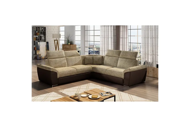 Hjørnesofa Eltap Federico 266x102x266 cm, Berlin 03, Blød 66, Beige, Universal