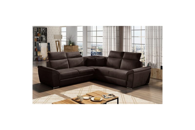 Hjørnesofa Eltap Federico 266x102x266 cm - Monolith 29, Mørk Brun, Universal - Møbler - Sofaer - Hjørnesofa