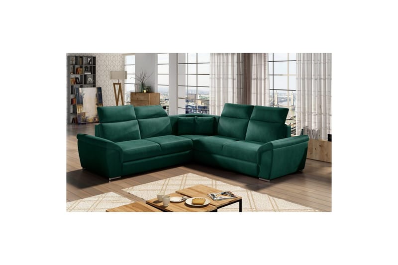 Hjørnesofa Eltap Federico 266x102x266 cm - Monolith 37, Mørkegrøn, Universal - Møbler - Sofaer - Hjørnesofa