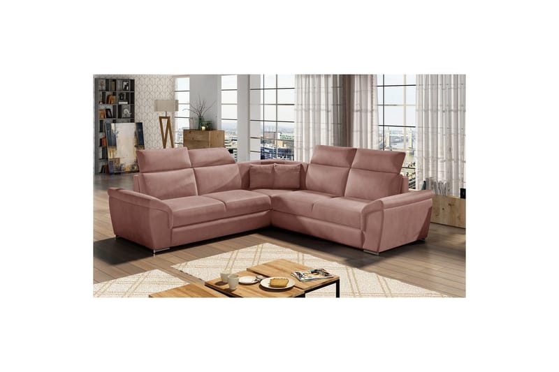 Hjørnesofa Eltap Federico 266x102x266 cm, Monolith 63, Lyserød, Universal