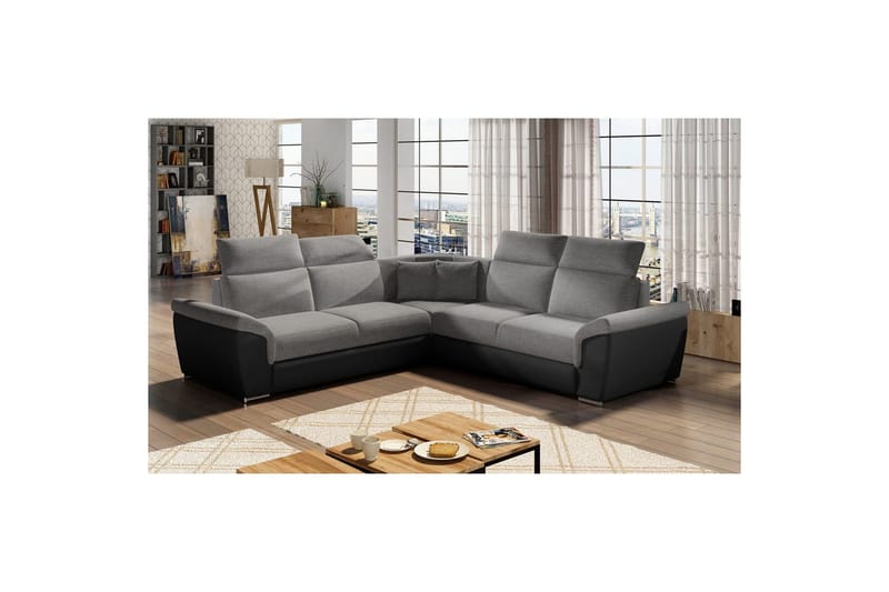Hjørnesofa Eltap Federico 266x102x266 cm - Sawana 05, Soft 11, Mørkegrå, Universal - Møbler - Sofaer - Lædersofaer
