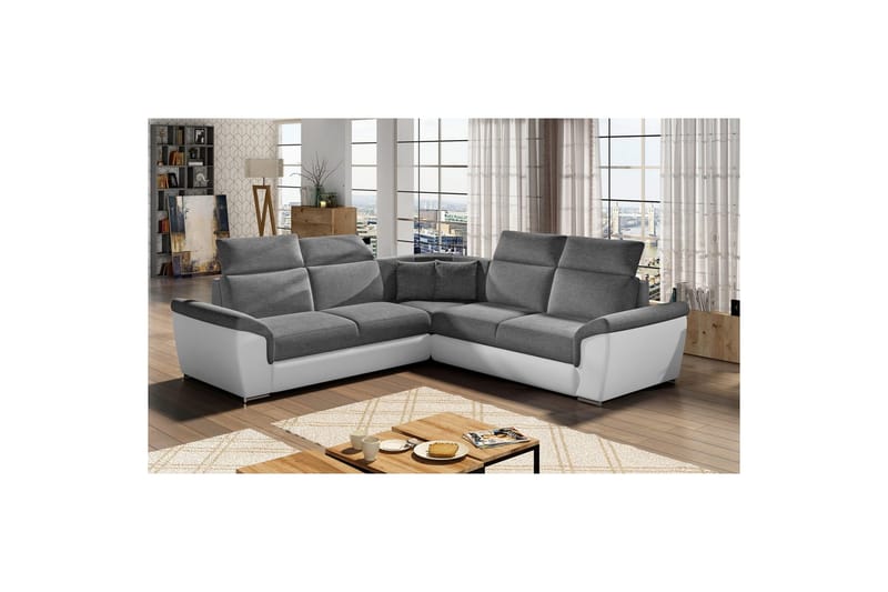 Hjørnesofa Eltap Federico 266x102x266 cm - Sawana 05, Soft 17, Mørkegrå, Universal - Møbler - Sofaer - Lædersofaer