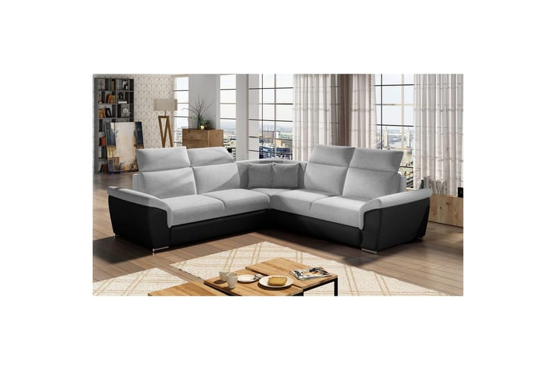 Hjørnesofa Eltap Federico 266x102x266 cm - Sawana 21, Soft 11, Grå, Universal - Møbler - Sofaer - Lædersofaer