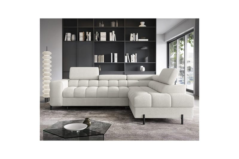 Hjørnesofa Eltap Ferucce 276x200x93 cm - Amore 01, Hvid, Højre - Møbler - Sofaer - Sovesofaer