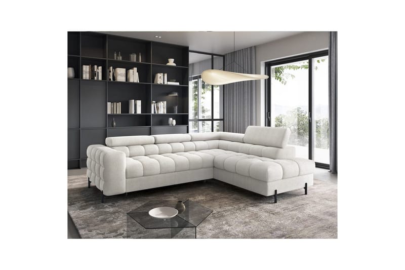 Hjørnesofa Eltap Ferucce 276x200x93 cm - Amore 01, Hvid, Højre - Møbler - Sofaer - Sovesofaer