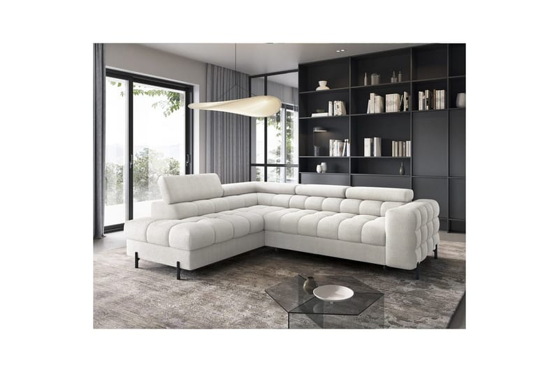 Hjørnesofa Eltap Ferucce 276x200x93 cm Amore 01 Creme Dobbeltsidet - Møbler - Sofaer - Sovesofaer