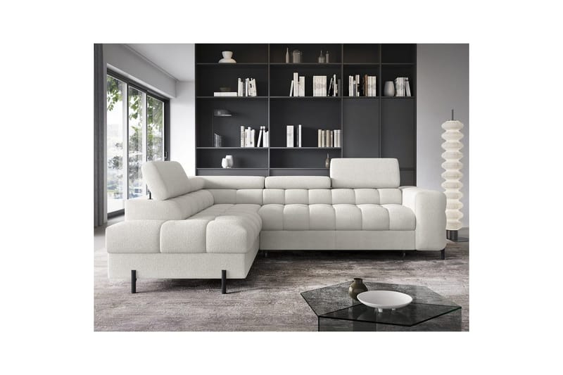 Hjørnesofa Eltap Ferucce 276x200x93 cm Amore 01 Creme Dobbeltsidet - Møbler - Sofaer - Sovesofaer