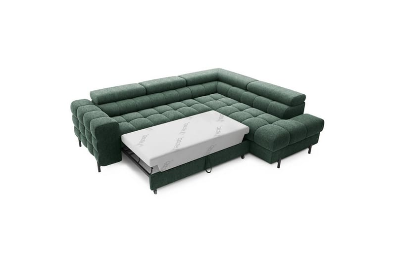Hjørnesofa Eltap Ferucce 276x200x93 cm - Amore 35, Mørkegrøn, Højre - Møbler - Sofaer - Sovesofaer
