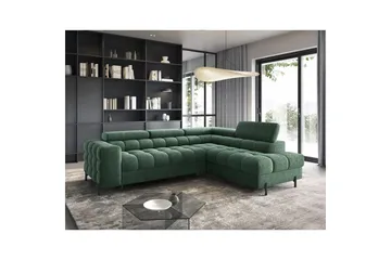 Hjørnesofa Eltap Ferucce 276x200x93 cm - Amore 35, Mørkegrøn, Højre - Møbler - Sofaer - Sovesofaer