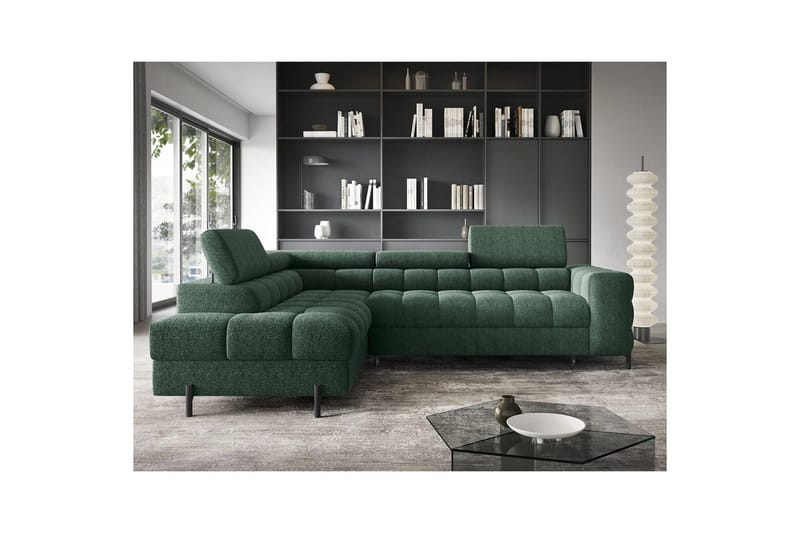 Hjørnesofa Eltap Ferucce 276x200x93 cm - Amore 35, Mørkegrøn, Venstre - Møbler - Sofaer - Sovesofaer