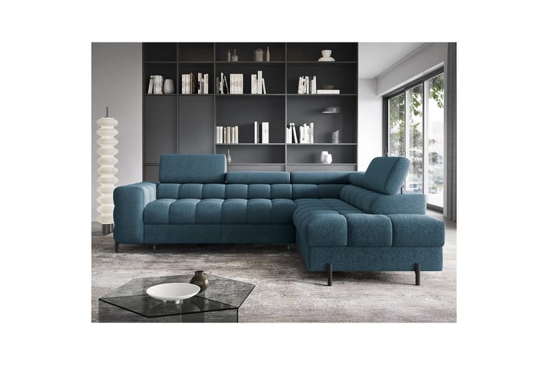 Hjørnesofa Eltap Ferucce 276x200x93 cm - Amore 40, Mørkeblå, Højre - Møbler - Sofaer - Sovesofaer
