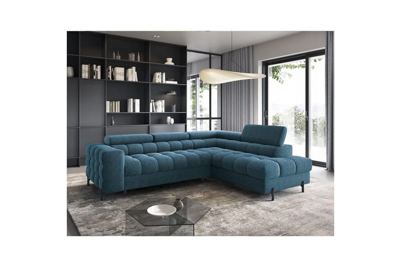 Hjørnesofa Eltap Ferucce 276x200x93 cm - Amore 40, Mørkeblå, Højre - Møbler - Sofaer - Sovesofaer