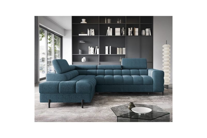 Hjørnesofa Eltap Ferucce 276x200x93 cm - Amore 40, Mørkeblå, Venstre - Møbler - Sofaer - Sovesofaer
