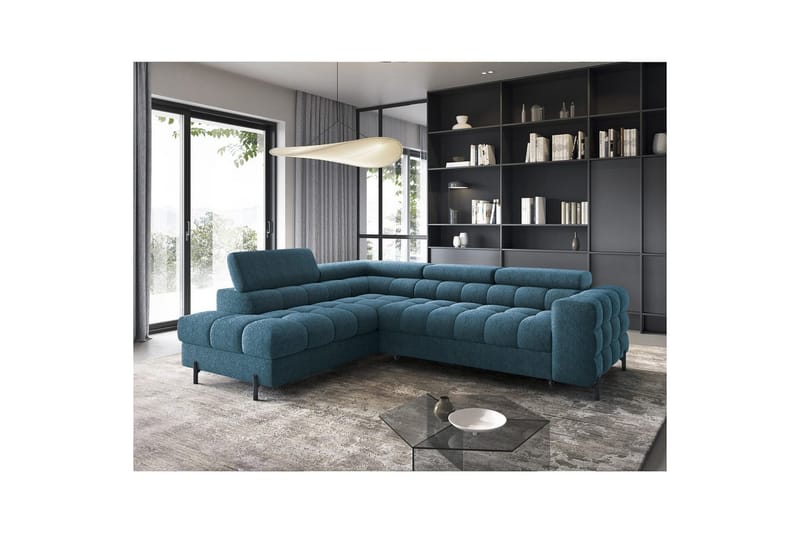 Hjørnesofa Eltap Ferucce 276x200x93 cm - Amore 40, Mørkeblå, Venstre - Møbler - Sofaer - Sovesofaer