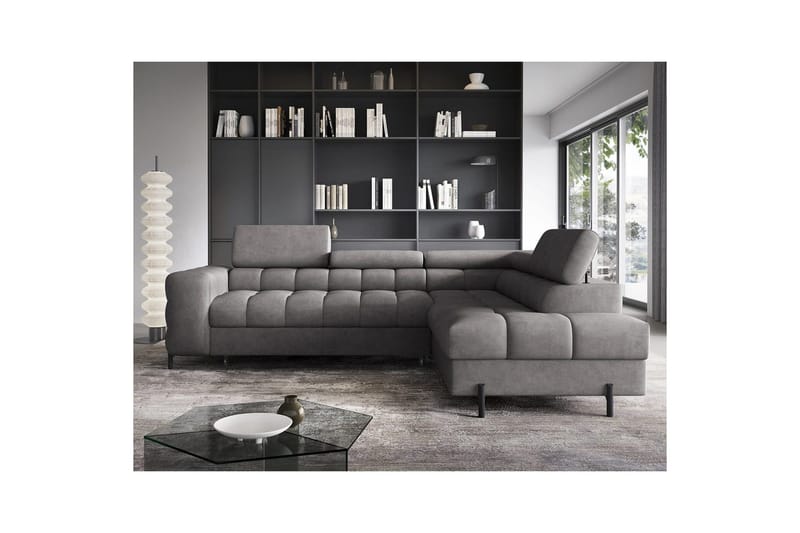 Hjørnesofa Eltap Ferucce 276x200x93 cm - Aura 04, Grå, Højre - Møbler - Sofaer - Sovesofaer
