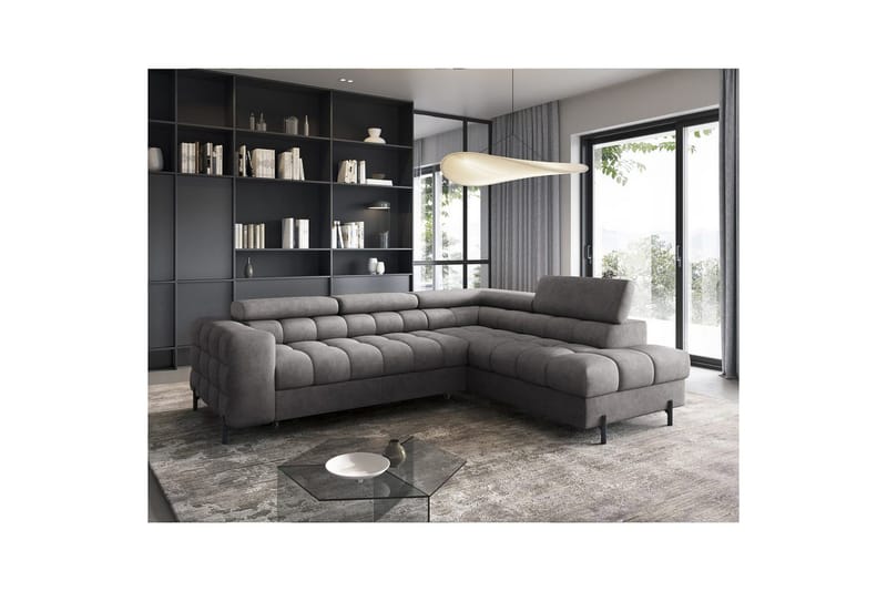 Hjørnesofa Eltap Ferucce 276x200x93 cm - Aura 04, Grå, Højre - Møbler - Sofaer - Sovesofaer