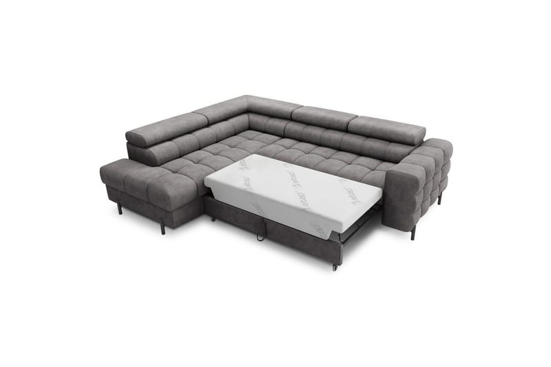 Hjørnesofa Eltap Ferucce 276x200x93 cm - Aura 04, Grå, Venstre - Møbler - Sofaer - Sovesofaer