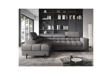 Hjørnesofa Eltap Ferucce 276x200x93 cm - Aura 04, Grå, Venstre - Møbler - Sofaer - Sovesofaer