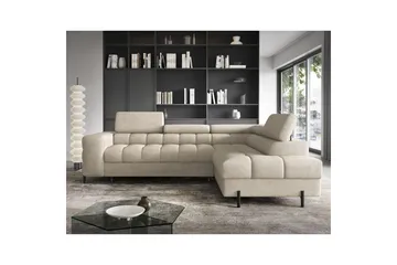 Hjørnesofa Eltap Ferucce 276x200x93 cm - Aura 18, Beige, Højre - Møbler - Sofaer - Sovesofaer