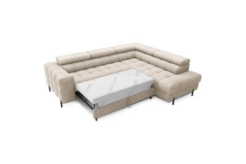 Hjørnesofa Eltap Ferucce 276x200x93 cm - Aura 18, Beige, Højre - Møbler - Sofaer - Sovesofaer