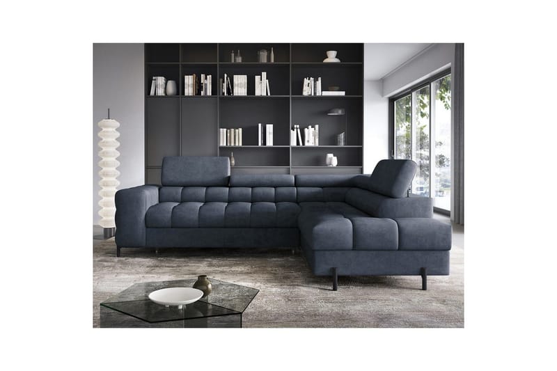Hjørnesofa Eltap Ferucce 276x200x93 cm - Aura 40, Mørk Blå, Højre - Møbler - Sofaer - Sovesofaer