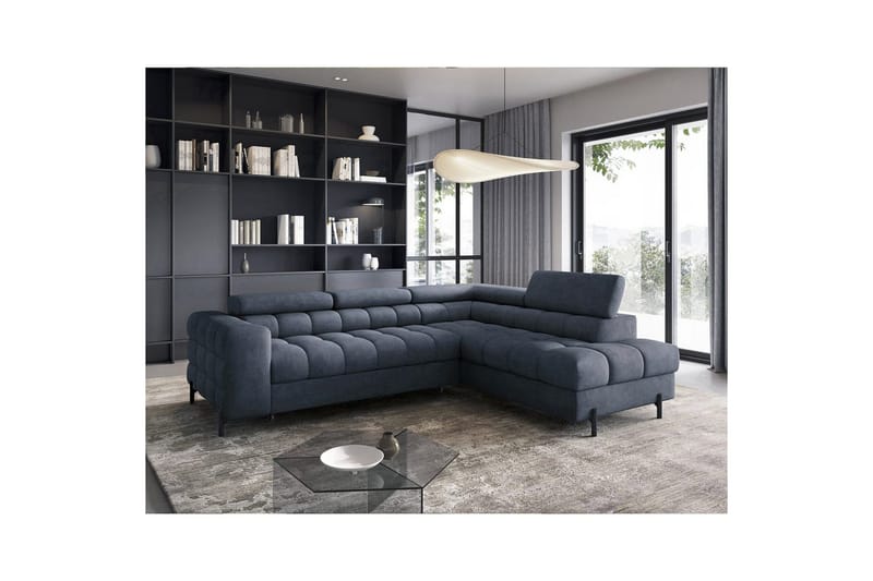 Hjørnesofa Eltap Ferucce 276x200x93 cm - Aura 40, Mørk Blå, Højre - Møbler - Sofaer - Sovesofaer