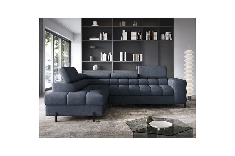 Hjørnesofa Eltap Ferucce 276x200x93 cm - Aura 40, Mørk Blå, Venstre - Møbler - Sofaer - Sovesofaer