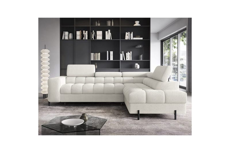 Hjørnesofa Eltap Ferucce 276x200x93 cm - Royal 01, Hvid, Højre - Møbler - Sofaer - Sovesofaer
