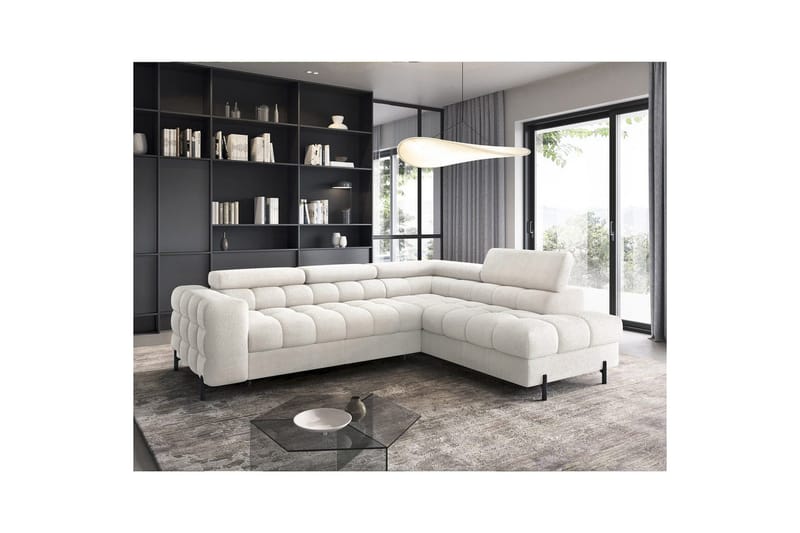 Hjørnesofa Eltap Ferucce 276x200x93 cm - Royal 01, Hvid, Højre - Møbler - Sofaer - Sovesofaer