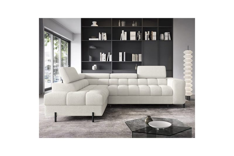 Hjørnesofa Eltap Ferucce 276x200x93 cm - Royal 01, Hvid, Venstre - Møbler - Sofaer - Sovesofaer