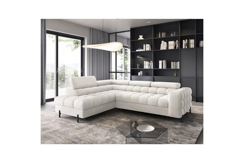 Hjørnesofa Eltap Ferucce 276x200x93 cm - Royal 01, Hvid, Venstre - Møbler - Sofaer - Sovesofaer