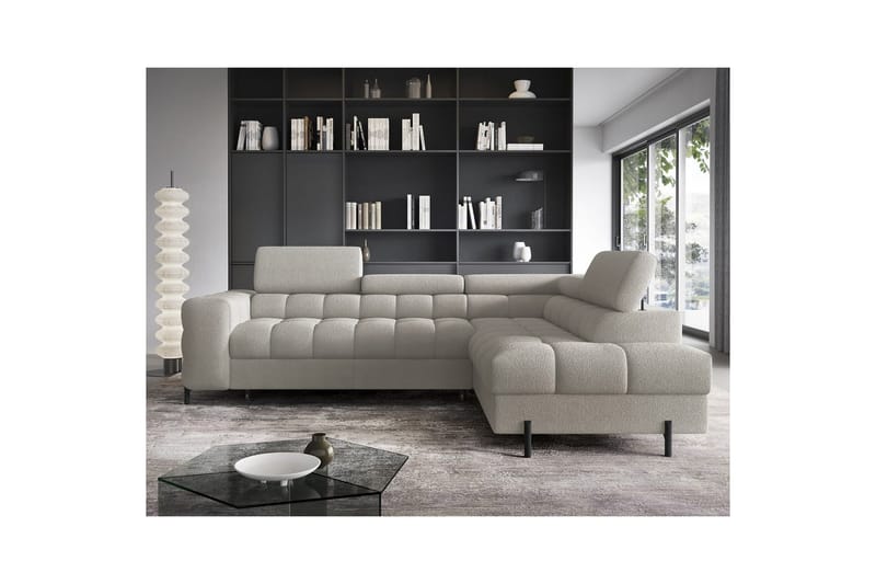 Hjørnesofa Eltap Ferucce 276x200x93 cm - Royal 18, Beige lys, Højre - Møbler - Sofaer - Sovesofaer
