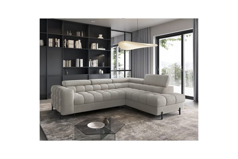 Hjørnesofa Eltap Ferucce 276x200x93 cm - Royal 18, Beige lys, Højre - Møbler - Sofaer - Sovesofaer