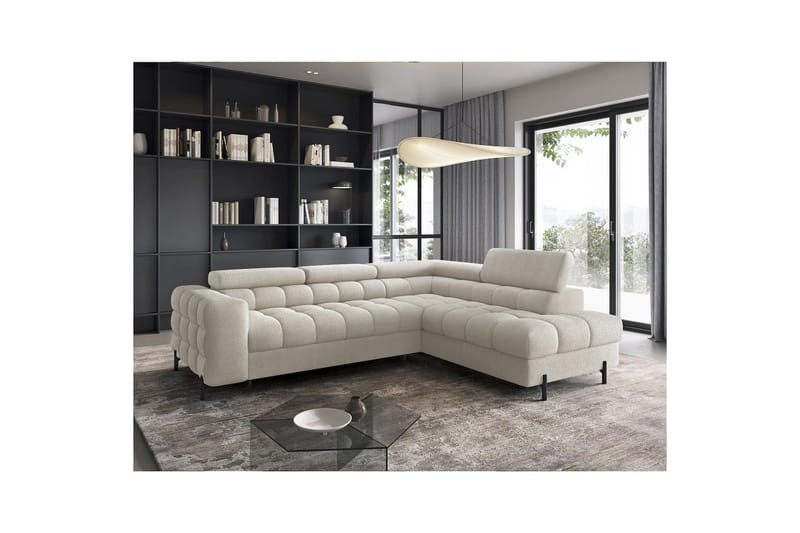 Hjørnesofa Eltap Ferucce 276x200x93 cm - Royal 18, Lys Beige, Højre - Møbler - Sofaer - Sovesofaer